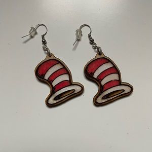 Wooden Dr. Seuss dangle earrings